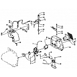 Запчасти для снегоходов Arctic Cat BEARCAT 550 Carburetor, fuel pump, oil tank, and silencer